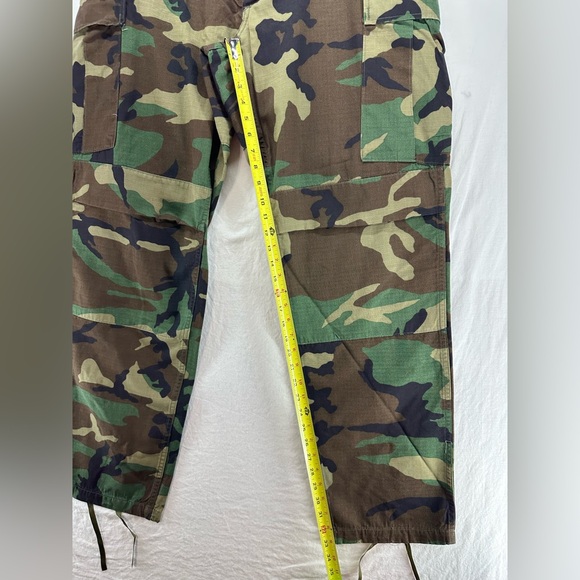 Vintage US Military Pants Men's L Long Woodland Camo Ripstop Hot Weather Cargo - Picture 7 of 16